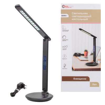 Светильник светодиодный настольный 220В, черный ForceKraft FK-DE1018-1
