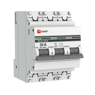 Выключатель нагрузки 3P 20А ВН-63 EKF PROxima SL63-3-20-pro