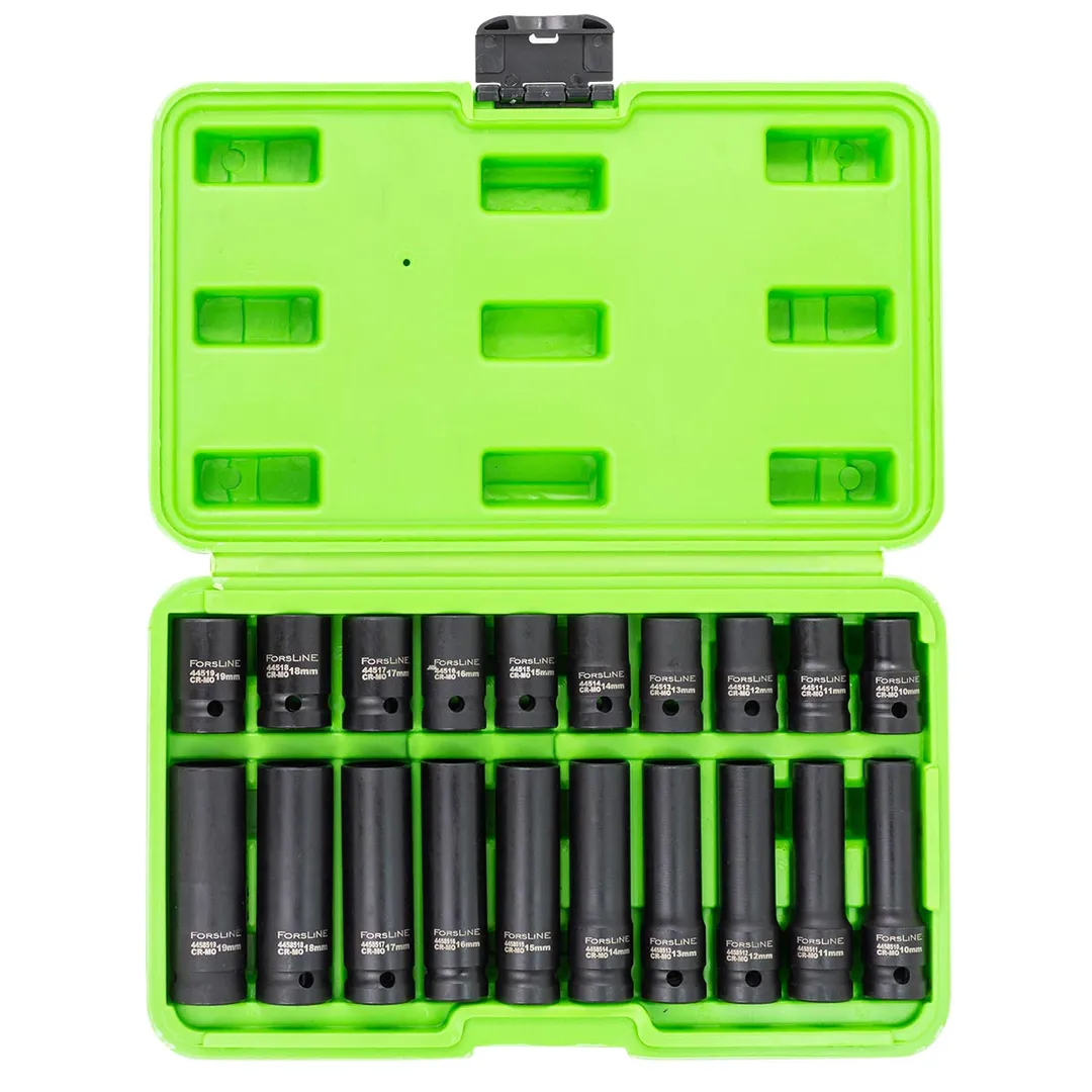 Набор коротких и глубоких ударных головок 10-19 мм 20 пр 1/2'' 6-гр ForsLine FL-4201-5K