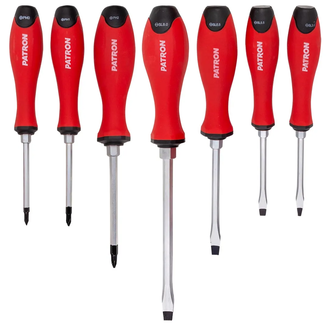Набор ударных отверток PH, SL 7 пр PATRON P-7007