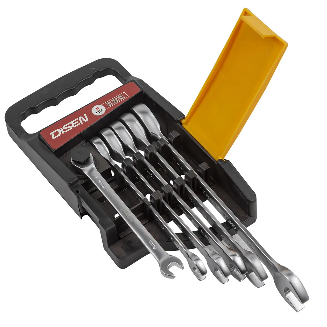 Набор ключей трещоточных 8-17 мм, 6 пр. DISEN DSH1505