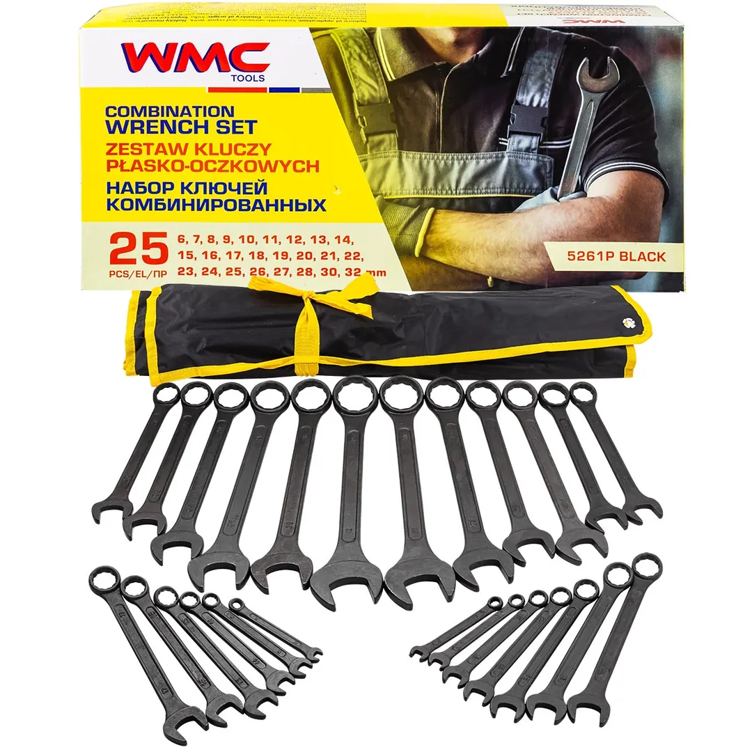 Набор ключей комбинированных 6-32 мм 25 пр WMC TOOLS WMC-5261P Black