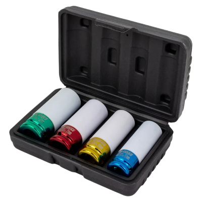 Набор ударных глубоких тонкостенных головок 17, 19, 21, 22 мм в защитном кожухе 4 пр 1/2'' 6-гр Forsage F-4046