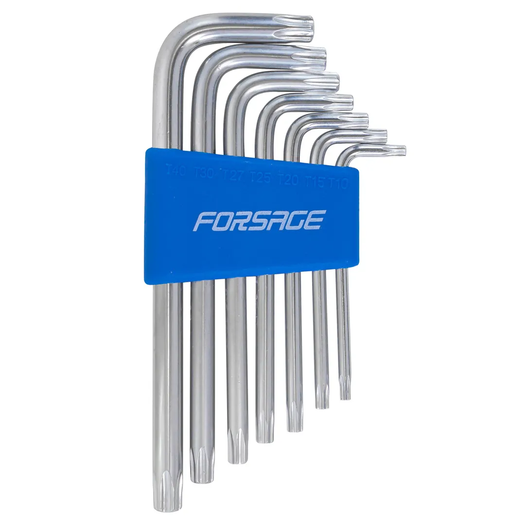 Набор ключей Г-образных TORX 7 пр., Т10Н-Т40Н-с отверстием Forsage F-5071T