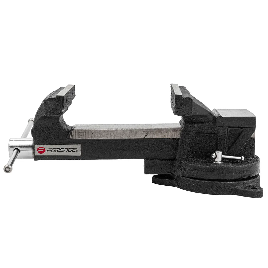 Тиски стальные поворотные с наковальней 8'', 200 мм Forsage F-6540108
