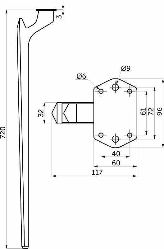 Опора мебельная BOND h720, белый муар, 1 упак 4 шт., AKS 112508
