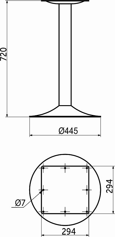 Подстолье TERRA h720 d445, белый AKS 79319