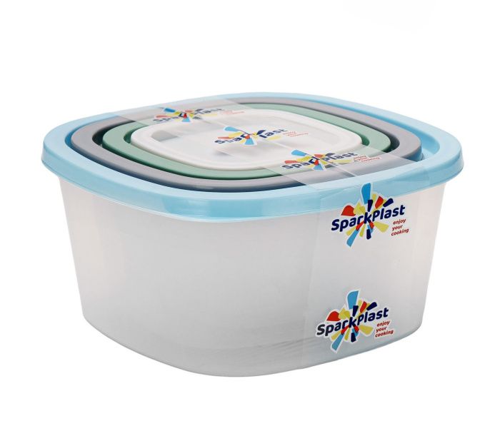 Набор квадратных контейнеров 4 шт 0.23, 0.5, 0.9, 1.55 л, BioFresh, цвет "Микс" ИскраПласт ООО IS10507