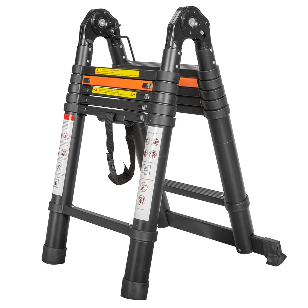Лестница-стремянка телескопическая алюм. бытовая 1.9+1.9м, 6+6 ступ. RockForce RF-UP190-M