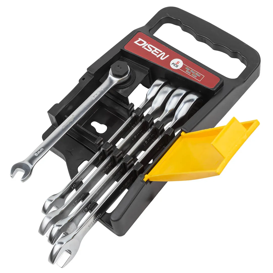 Набор ключей трещоточных 8-14 мм, 5 пр. DISEN DSD1501