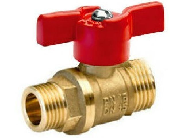 Кран шаровый 1/2" стандарт нар.-нар. бабочка PN1,6 МПа, 11Б27п7, Цветлит ЦРБ0062