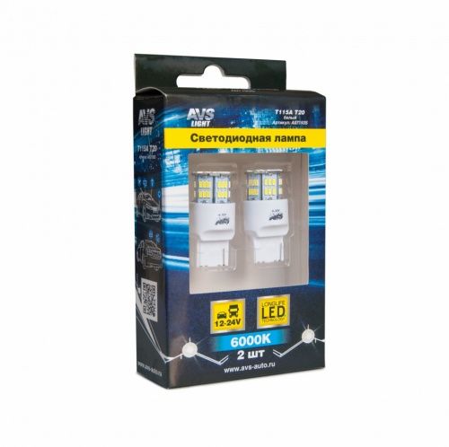 T20 T115A /белый/(W3*16q) 54SMD 3014, 1 contact, коробка 2 шт. AVS A07193S
