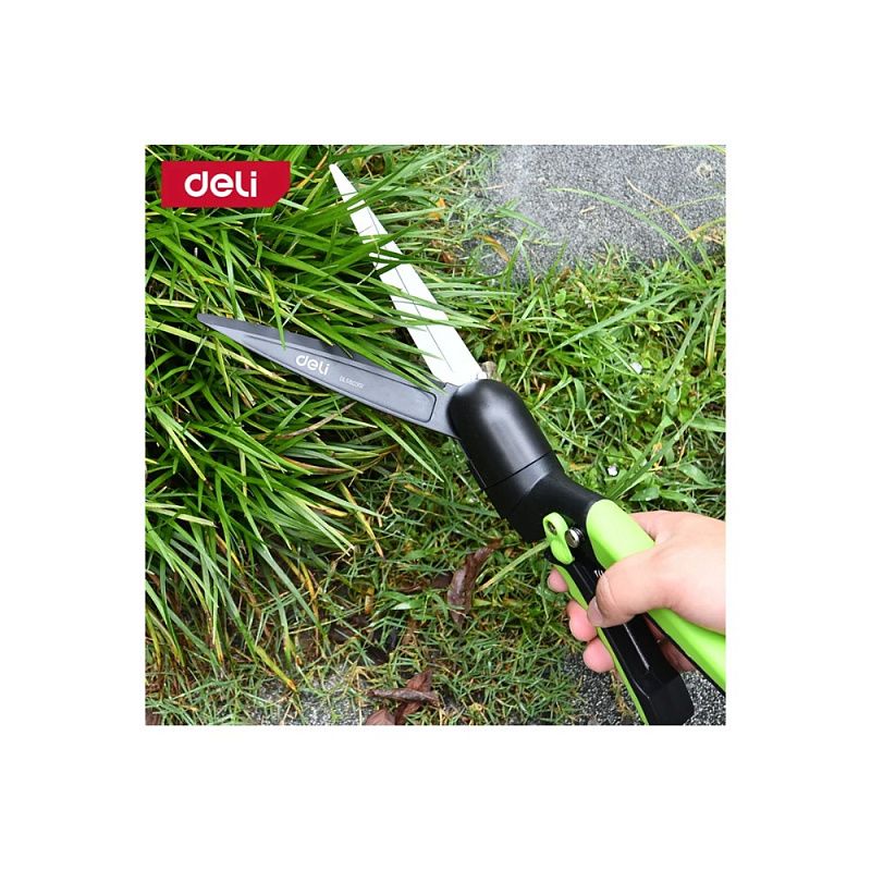 Ножницы газонные поворотные Deli GS EDL580351, пружина, тефлон, 340 мм., черный, зеленый