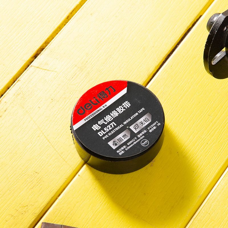 Изолента ПВХ Deli "DL5271", 130 мкм, черный