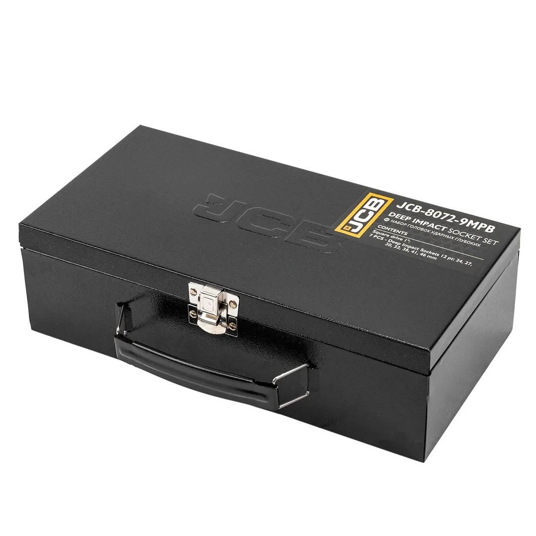 Набор ударных глубоких головок 24-46 мм 12-гр 1'' 7 пр JCB JCB-8072-9MPB