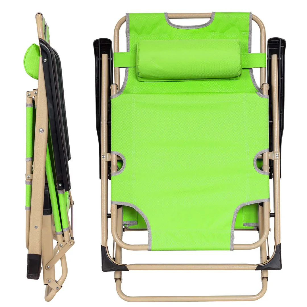 Шезлонг с зонтиком ISMA ISMA-FG-HY-8009Z(зеленый)