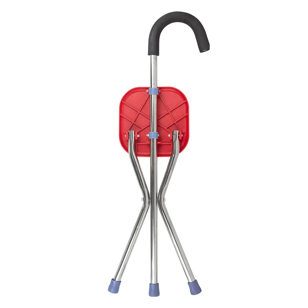 Трость-стул складная 3-х ногая, L трости-850 мм WMC TOOLS WMC-3L(красный)