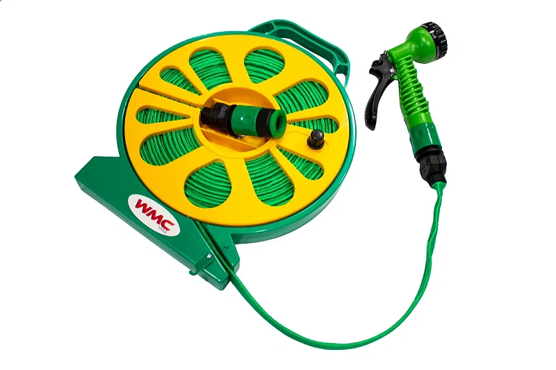 Шланг садовый ПВХ 15 м на катушке в комплекте с пистолетом-распылителем WMC TOOLS WMC-TG7302008