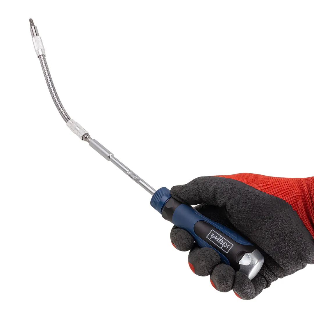 Набор бит 1/4" PH, PZ, SL, Torx, Torx TR, Hex, Square Head, с рукояткой и гибким удлинителем 43 пр Scheppach Sch-30311126