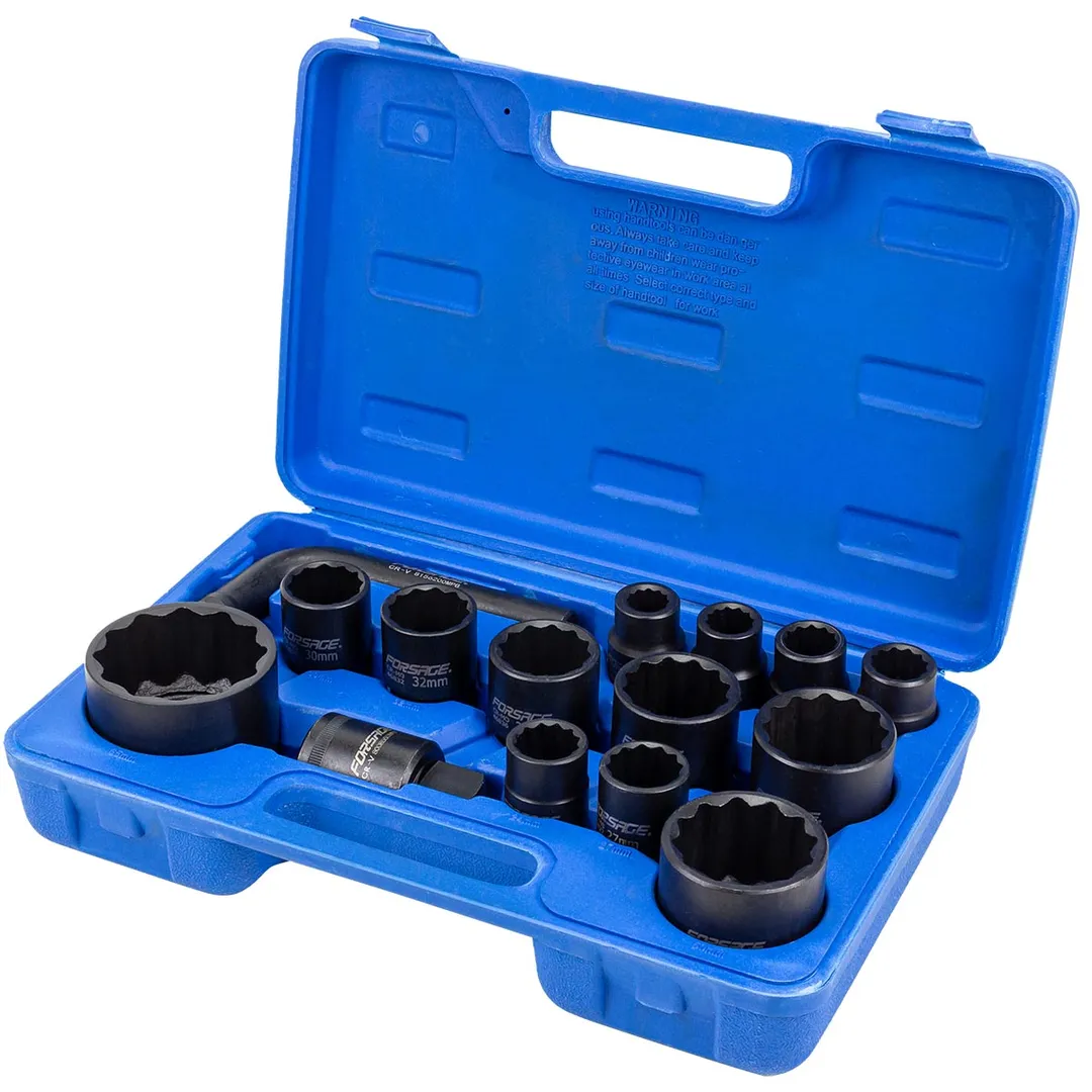 Набор ударных головок 17-50 мм 3/4''&1'' 12-гр 15 пр Forsage F-6154-5MPB