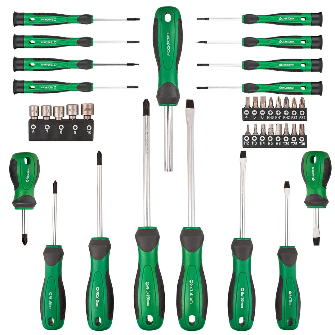 Набор отверток SL, PH, отверток для точных работ SL, PH, Torx, биты SL, PH, PZ, Torx, Hex 39 пр RockForce RF-7039