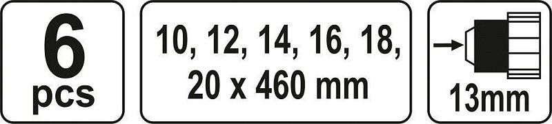 Набор сверл спиральных по дереву 10-20 мм L460 мм 6 шт. Yato YT-3299