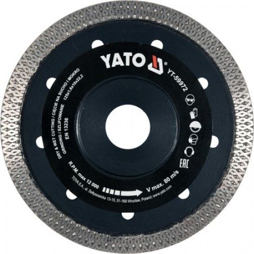 Круг алмазный для плитки 125x22.2x1.6 мм. Yato YT-59972