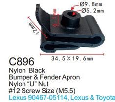 Клипса для крепления внутренней обшивки а/м Тойота пластиковая, 100 шт Forsage C0896(Toyota)