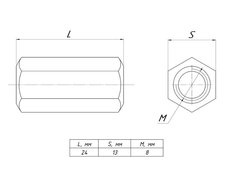 Гайка соединительная DIN 6334 TDZ EKF