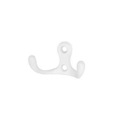 Крючок меб. двухрожковый мет. WP19 белый AKS 94662