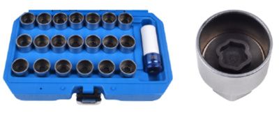 Головки для секретных колесных болтов BMW, 21 пр., RockForce RF-302821