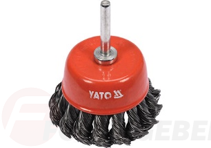 Щетка-крацовка витая ''ЧАШКА'' 65 мм YATO YT-47518