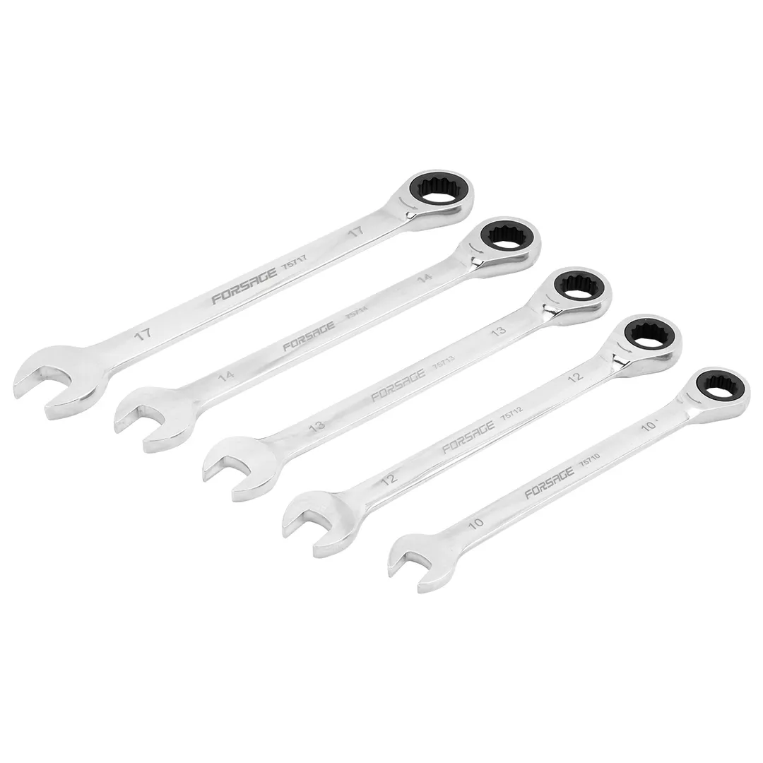 Набор комбинированных ключей трещоточных 5 пр, 10, 12-14, 17 мм Forsage F-51052