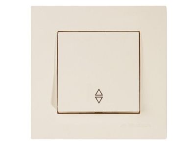 Выключатель проходной 1-клав. (скрытый, винт. зажим) кремовый, RITA, (10 A, 250 V, IP 20) Mutlusan 22204030202