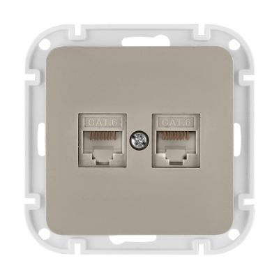 Розетка 2-ая компьютерная (скрытая) песочная Astrum Bylectrica РК216-6512 песочн