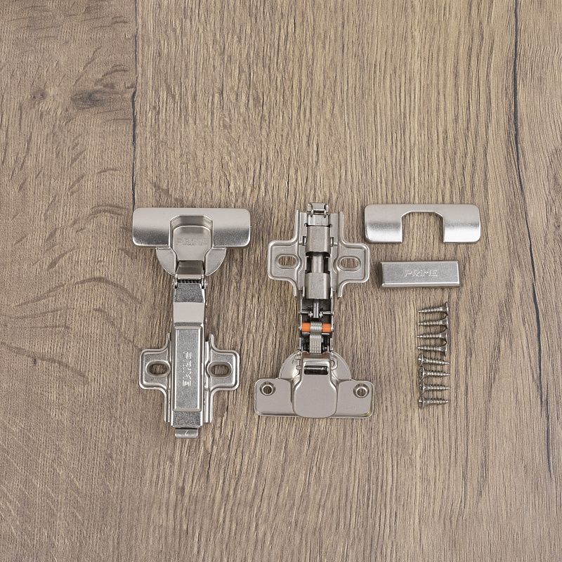 Петля накладная с доводчиком 48мм h2 clip-on, саморезы, заглушки, упак 2 шт., PRIME by AKS 112602