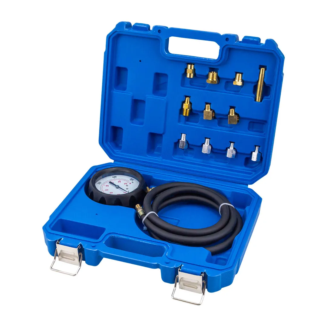 Тестер давления масла в наборе с резьбовыми адаптерами 12 пр., 0-28bar RockForce RF-912G02