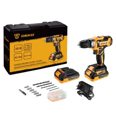 Дрель-шуруповерт аккумуляторная GCD20DU PRO SET 63 DEKO 083-1039