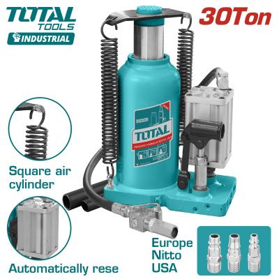 Домкрат гидравлический бутылочный 30 т, 265-500 мм TOTAL THT109306