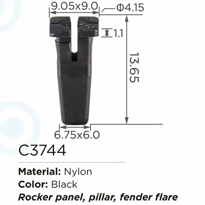 Клипса для крепления внутренней обшивки а/м Тойота, пласт., 100 шт Forsage C3744(Toyota)