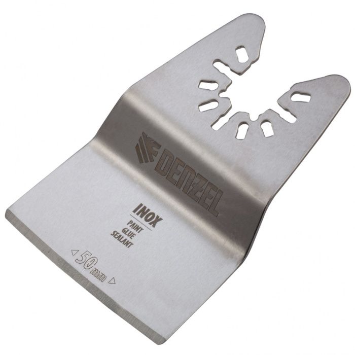 Насадка для МФИ шабер полукруг, Inox, для снятия краски и др., ширина 50 мм, длина общая 74 мм, ступенчатый Denzel 782317