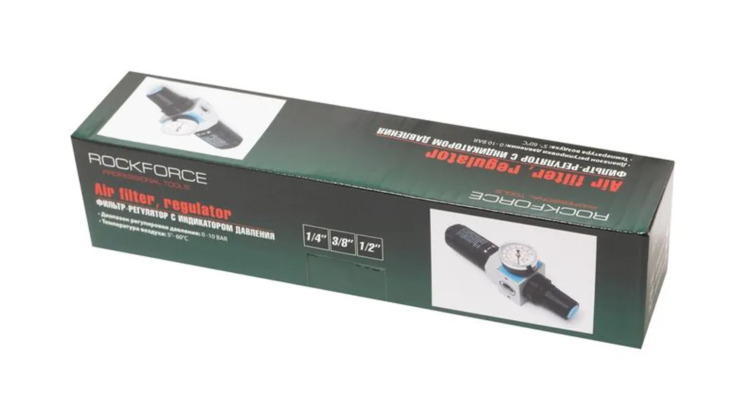 Фильтр-регулятор с индикатором давления для пневмосистем ''Profi'' 1/4'' RockForce RF-EW4000-02