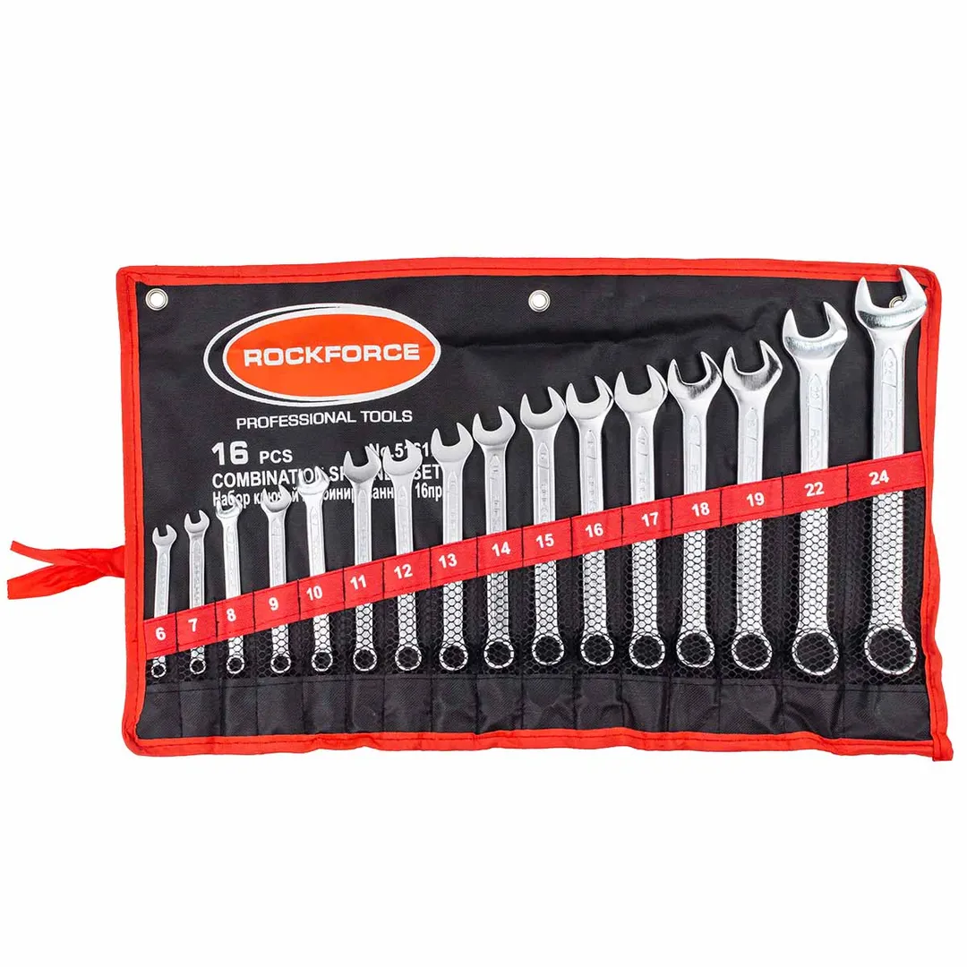 Набор ключей комбинированных 16 пр., 6-19, 22, 24 мм RockForce RF-5161P
