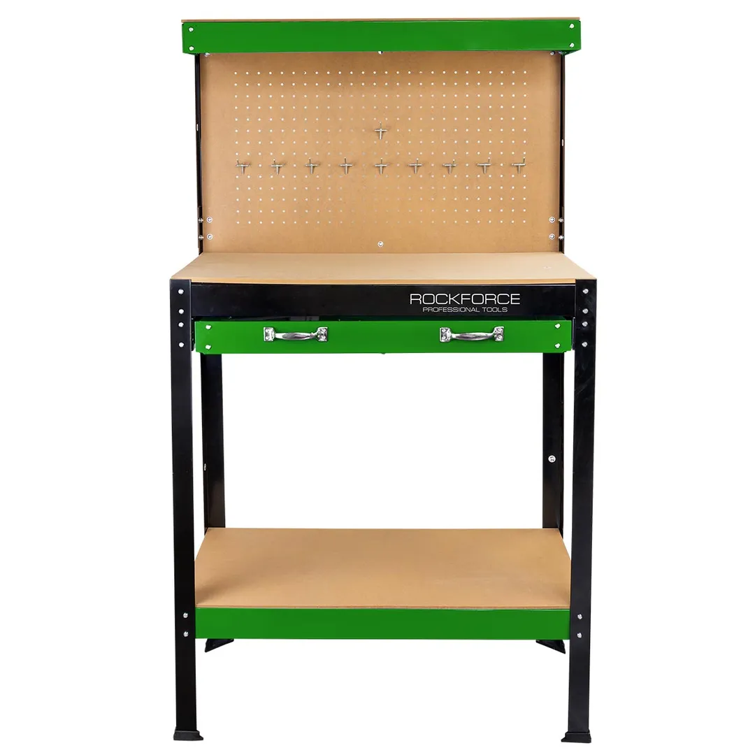Верстак металлический 800х400х1400 мм с 10 крючками RockForce RF-WT00301