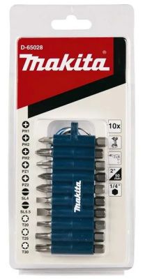 Набор бит PH, PZ, SL, Torx 10 шт Makita D-65028