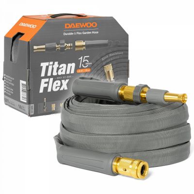 Шланг TitanFlex 15м, 5/8 " (15мм), с комплектом для полива Daewoo Power DWH 9122