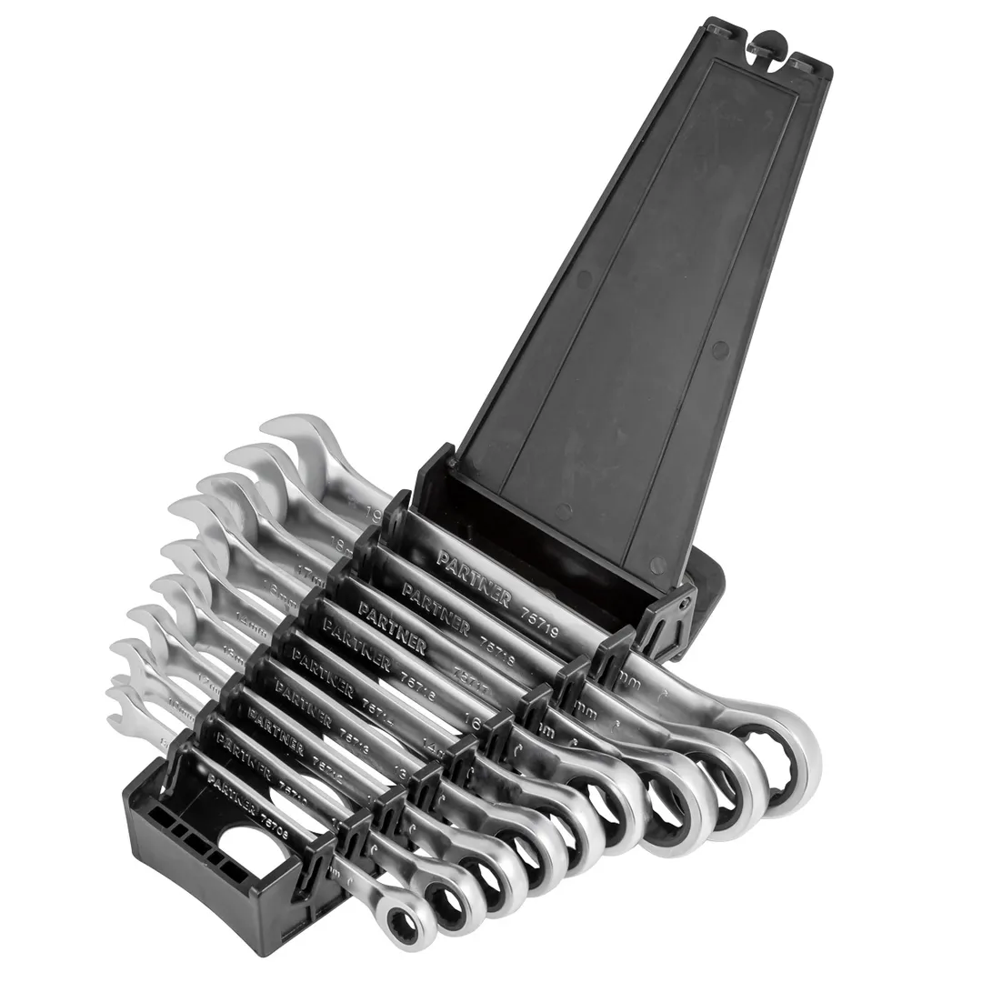 Набор ключей комбинированных трещоточных, 9 пр. 8-19 мм Partner PA-51092