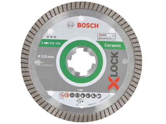 Алмазный круг X-LOCK Best for Ceramic Extraclean Turbo 125x1.4x22.23 мм BOSCH (2608615132)