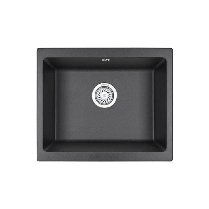 Мойка кварц, прямоугольная, 5551, 550*460мм, черный металлик, под столешницу, Granula 119249
