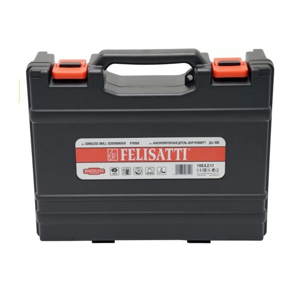 Аккумуляторная дрель-шуруповерт, 18 В, 13 мм, металлический патрон, ЗУ разъемного типа Felisatti FT1902 Felisatti